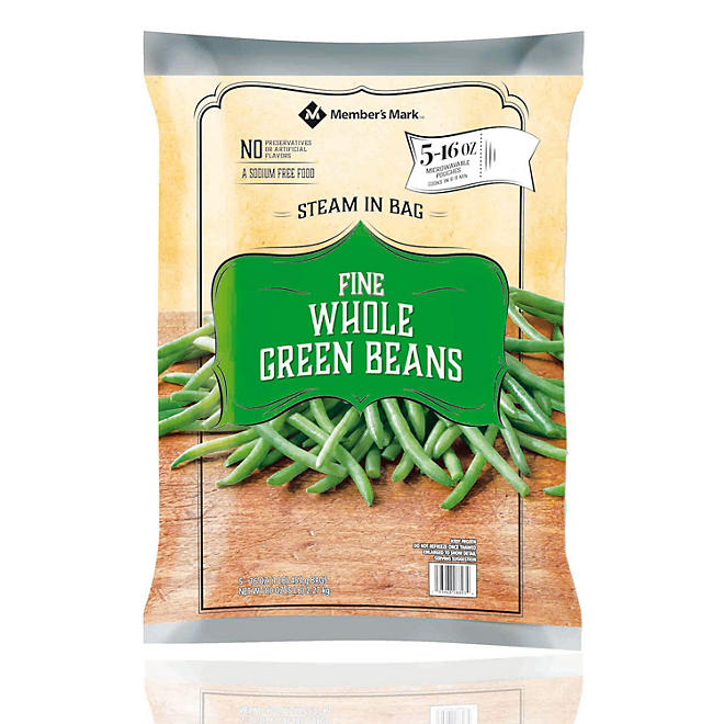 Member's Mark Whole Green Beans, Frozen (16 oz. steam bags, 5 ct.)