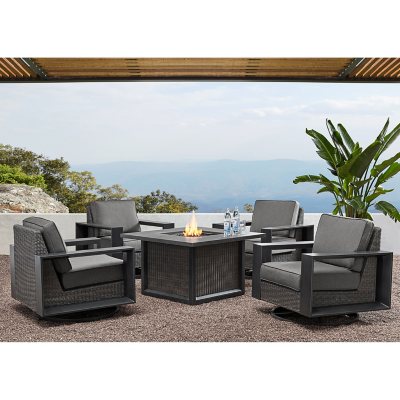 Member’s Mark Adler 5-Piece Fire Chat Patio Set with Sunbrella Fabric