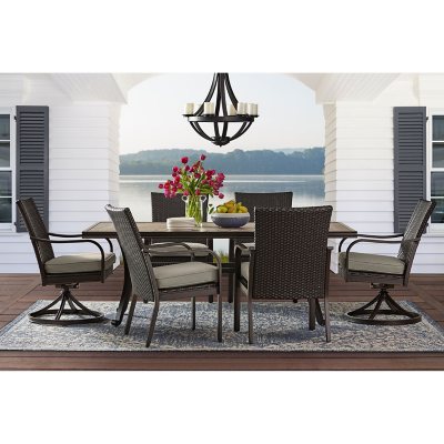 Member s Mark Heritage 7 Piece Patio Dining Set with Sunbrella Fabric Sam s Club