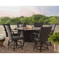 Member's Mark Agio Heritage 7-Piece Balcony Dining Set with Fire Pit