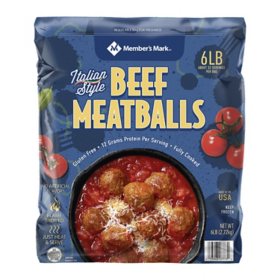 Member's Mark Italian Style Beef Meatballs, Frozen (6 lbs.)