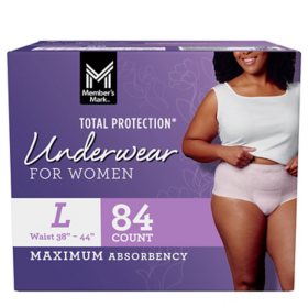 Member's Mark Total Protection Incontinence Underwear for Women, Choose Size