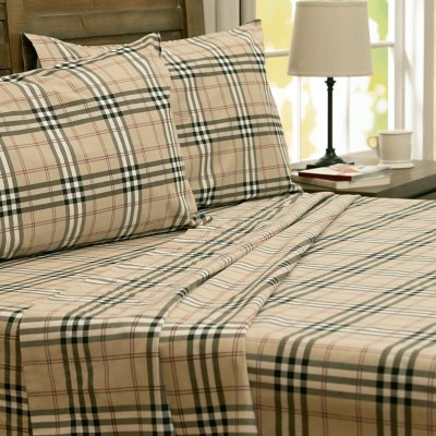 MM FLANNEL SHEETS KING RED/BEI PLAID - Sam's Club