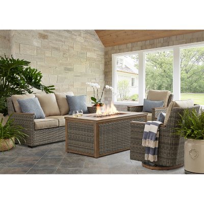 Member s Mark Bungalow 4 Piece Fire Chat Set with Sunbrella Fabric