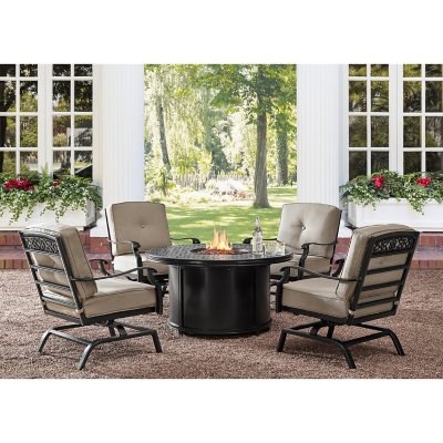 Member S Mark Agio Hastings 5 Piece Fire Pit Chat Set With Sunbrella Fabric Sam S Club