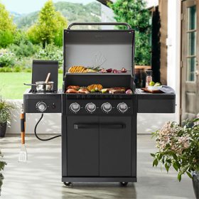 Member's Mark SS304 Deluxe Stacked Stone 4-Burner Grill Island