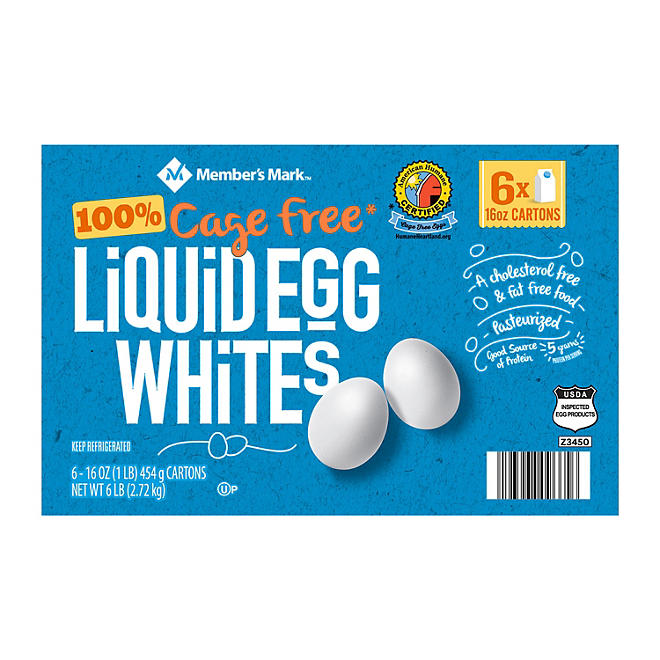 Member's Mark Cage-Free Liquid Egg Whites 16 oz., 6 pk.