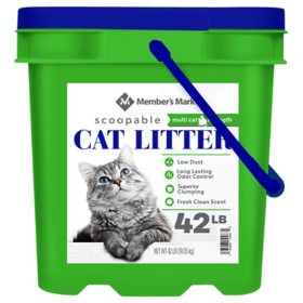 Member's Mark Scoopable Clumping Cat Litter, Fresh Clean Scent, 42 lb.