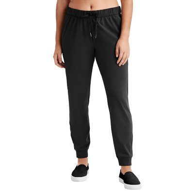 black travel joggers