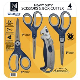 Member's Mark Anti-Microbial Scissors with Box Cutter