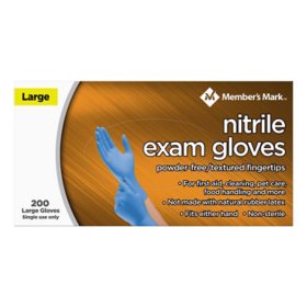 Member's Mark Nitrile Exam Gloves, Choose your Size, 200 ct.