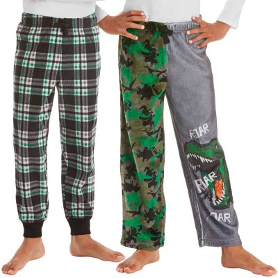 ADR Women's 2-Pack Plush Fleece Pajama Bottoms with Pockets, Winter PJ  Lounge Pants, Pack 2 Size L