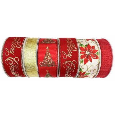 Member’s Mark 6-Pk. Premium Wired Ribbon (Traditional Holiday) - Sam's Club