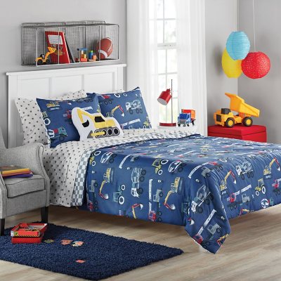 6PC TWIN BOYS KIDS COMFORTER COMPLETE BEDDING SET MANY DESIGNS BED IN A BAG 5 