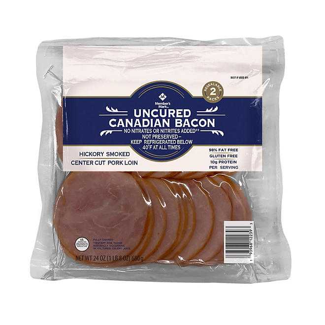 Member's Mark Fully Cooked Uncured Canadian Bacon 24 oz.
