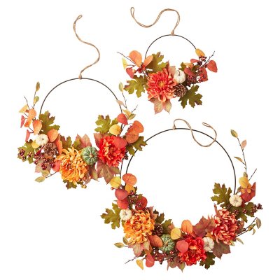 Member's Mark Harvest Hoop Wreaths, Set of 3 (Traditional) - Sam's Club