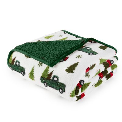 NEW The Big One Red Truck With Tree Super Soft Oversized Throw Blanket 72”X 60” 