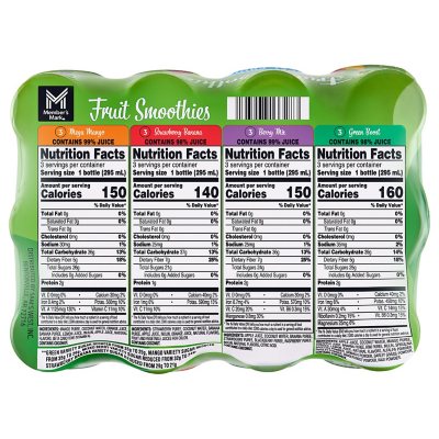 Member's Mark Smoothie Variety Pack (10 fl. oz., 12 pk.) - Sam's Club