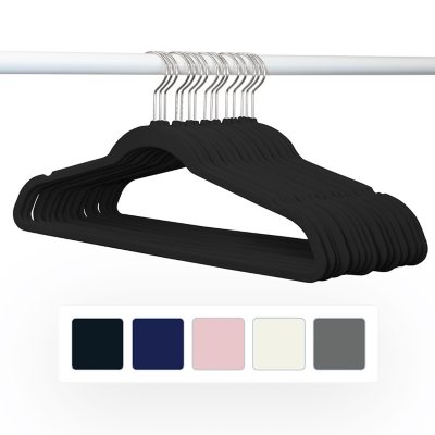 Better Homes & Gardens Non-Slip Velvet Clothing Hangers, 100 Pack, Black