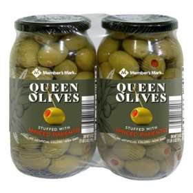 Member's Mark Queen Olives Stuffed with Minced Pimiento 2 pk.