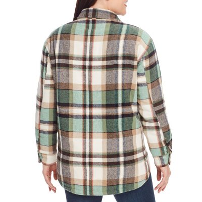 green flannel jacket women's