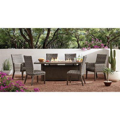 Member’s Mark Halstead 7-Piece Patio Dining Set with Fire Element