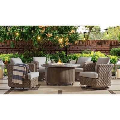 Patio furniture conversation discount sets with fire pit