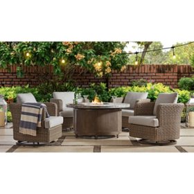 Member's Mark Brexley 5-Piece Patio Fire Pit Chat Set 		
