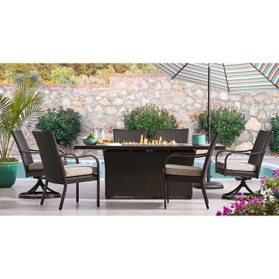 Member’s Mark Agio Heritage 7-Piece Fire Pit Patio Dining Set