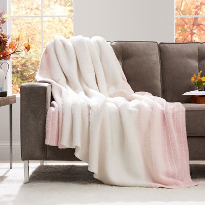 Member’s Mark Heathered Border Cozy Knit Throw (Assorted Colors) Sam