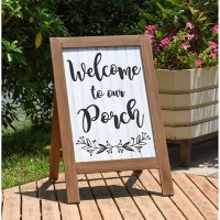 Member's Mark Distressed White 'Welcome to Our Porch' Easel Sign