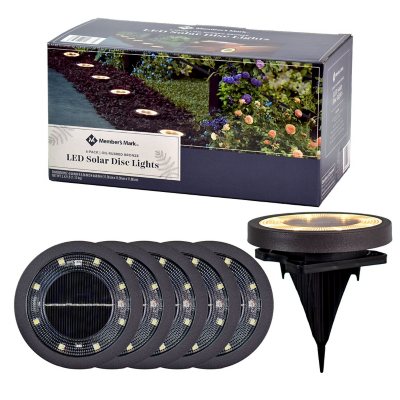 Member's Mark 6-Piece LED Solar Disc Lights - Oil-Rubbed Bronze