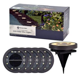 Member's Mark 6-Piece LED Solar Disc Lights - Oil-Rubbed Bronze