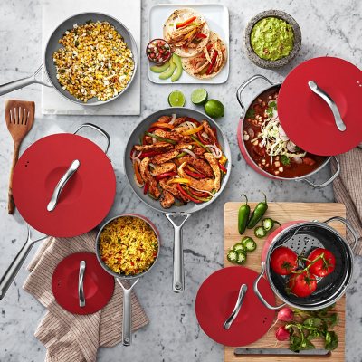 Member's Mark 11-Piece Modern Ceramic Cookware Set (Assorted Colors) - Sam's Club