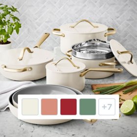 Member's Mark 11-Piece Modern Ceramic Cookware Set, Choose Color