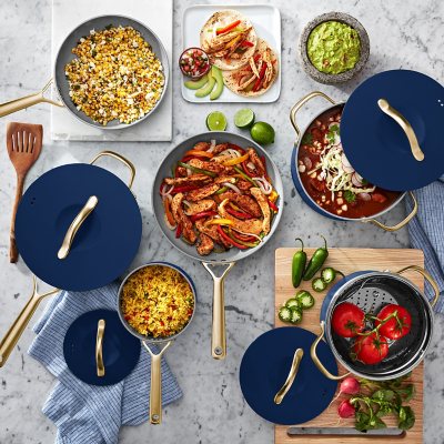 Member's Mark 11-Piece Modern Ceramic Cookware Set (Assorted Colors)