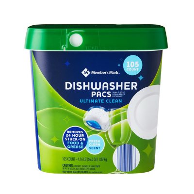 Member's Mark Ultimate Clean Automatic Dishwasher Pacs, Fresh Clean Scent 105 ct.