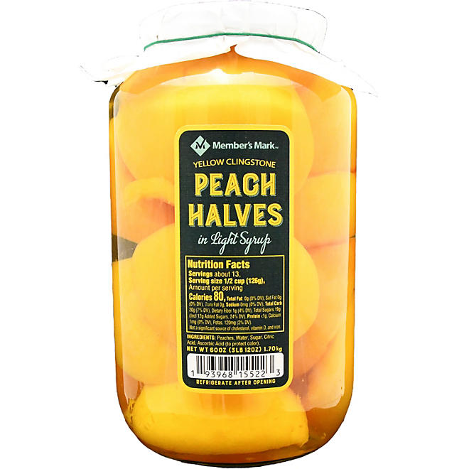 Member's Mark Yellow Clingstone Peach Halves in Light Syrup, 60 oz.