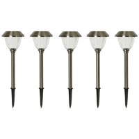 Member's Mark 5-Piece LED Solar Path Lights, Stainless Steel		