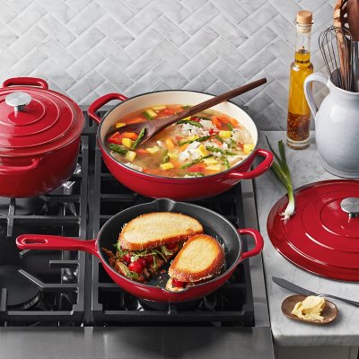 5-Piece Enamelled Cast Iron Cookware Set