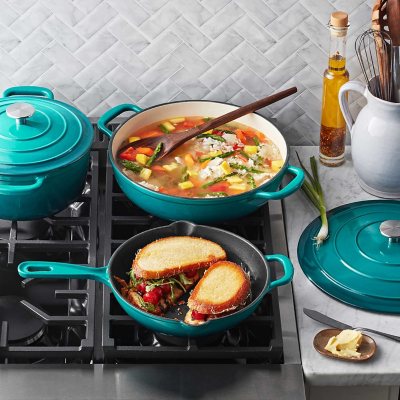 Member's Mark 5-Piece Enamel Cast Iron Set (Assorted Colors)