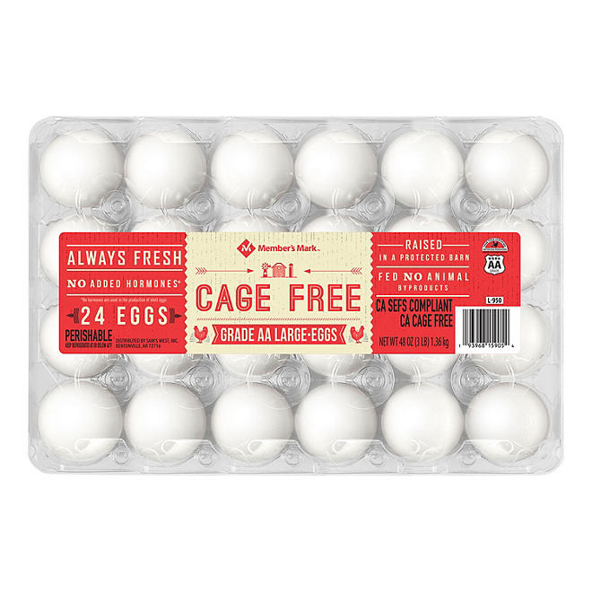 Member’s Mark Cage Free Grade A White Eggs 24 ct.