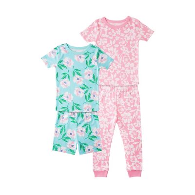 Girl's 4 Piece Cotton Pajama by Member Mark - Unicorn