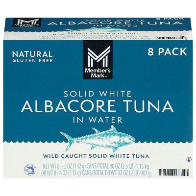 Kirkland Signature Solid White Albacore Tuna in Water, 7 oz, 8 ct