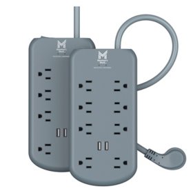 Member’s Mark 6-ft. Surge Protectors w/ 2 USB ports, 2-pk.