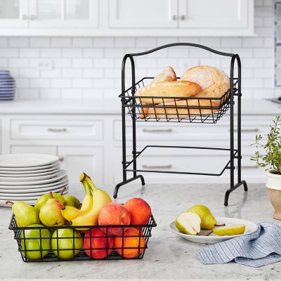 1/2-Tier Stackable Wire Baskets for Storage Pantry,Removable Countertop Basket  Organizer for Snack Fruit