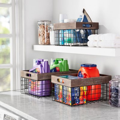 Wire Storage Baskets for Organizing with Lables, Pantry