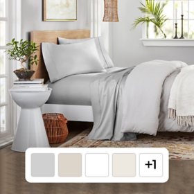 Member's Mark 300-Thread-Count 100% Organic Cotton Solid Sheet Set, Assorted Sizes