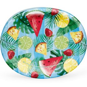 Member's Mark Tasty Fruit Summer Oval Plates, 10" x 12", 50 ct.