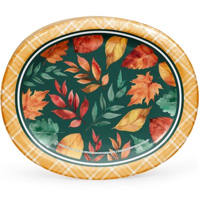 Member's Mark Fall Harvest Oval Paper Plates, 10